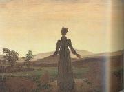 Caspar David Friedrich Woman Before the Setting Sun (mk10) oil painting reproduction